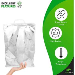 Lot de 5 sacs isothermes en aluminium de 13 x 19 x 7,5 pouces pour le stockage et l'expédition de denrées alimentaires - Product Image 4