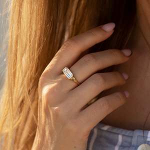 Women's Emerald Cut Diamond Engagement <b>Ring</b> 14K Gold Classic Style IGI Certified - Product Image 5