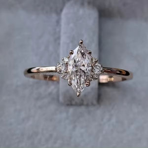 Igi/gia Lab เติบโตวินเทจ14K สีขาวทองแต่งงาน/แหวนหมั้นเพชรตัดแหวนดี unisex สำหรับของขวัญครบรอบปาร์ตี้ - Product Image 1