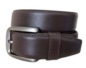 Leather Formal <b>Belts</b> <b>Brown</b> Color Stitched Party Wear Business <b>Men's</b> Formal Leather <b>Belt</b> Customization Available - Product Image 2