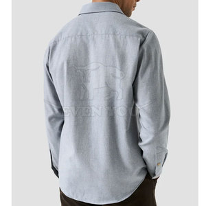Camisa de Franela Gruesa con Tela Cepillada, Sensación Acogedora, Costuras Resistentes, Corte Moderno y Ajustado, Ideal para Usar en Capas en Otoño e Invierno - Product Image 6