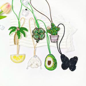 Handmade Beaded Elephant Bird with Hanging Avocado Charm Mini Rhinestone Starfish Accessories Marine for Bags BY MULTI CRAFT - Product Image 6