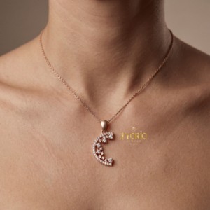 Collar con Colgante de Media Luna de Diamantes Chapado en Oro de Plata de Ley 925, Joyería de Lujo para Mujer, Compromiso, Boda, Fiesta, Aniversario - Product Image 5