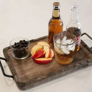 Bandejas redondas de madera de alta calidad para servir, accesorios de cocina, bandeja decorativa para servir alimentos para uso doméstico y en hoteles - Product Image 5