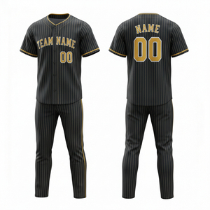 Maillot de baseball personnalisable respirant à col en V et pantalon uniforme – Vêtements de sport sublimés imprimés de haute qualité - Product Image 3