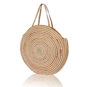 Bolso de Mano de Yute Estilo Bohemio Ecológico para Mujer, Bolso Bandolera Reutilizable, Mini Bolso de Viaje Abierto con Bordado Moderno - Product Image 2