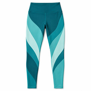 <b>Womens</b> <b>Navy</b> Cyan Geometric Print <b>Leggings</b> High Waist Full Length Yoga Pants Workout Training Activewear Custom Wholesale Sports - Product Image 5