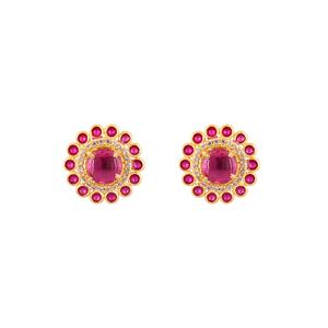 Mancuernillas de Lujo Chapadas en Oro con Cristal Rosa para Hombre, Piedra Redonda, Accesorios Formales para Camisa, Regalo de Boda o Negocios, Mancuernillas de Diseño - Product Image 5