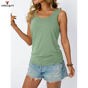 เสื้อกล้ามผู้หญิงพิมพ์โลโก้คุณภาพสูงตามสั่ง ผ้าฝ้าย 100% แห้งเร็ว ระบายอากาศได้ดี น้ำหนักเบา ผ้าถัก สวมใส่สบาย - Product Image 3