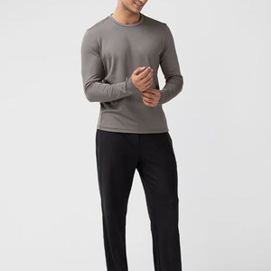 Camiseta de Manga Larga de Corte Regular, Nueva Moda, Talla Grande para Hombre, Diseño Urbano, Frente Liso, 100% Algodón Jersey, Antiarrugas, Secado Rápido - Product Image 5