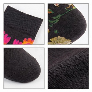 North Approach Crew <b>Socks</b> Floral Pattern Breathable Spandex <b>Polyester</b> Adult Summer Casual <b>Socks</b> - Product Image 4