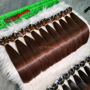 Extensions de cheveux humains de luxe ultra-lisses, brun naturel, cheveux Remy vietnamiens, lissés, 100 grammes, double trame machine - Product Image 4