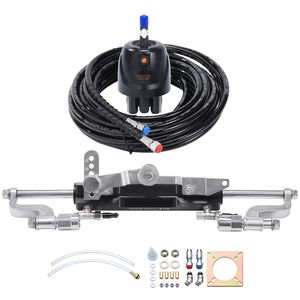 Kit di Sterzo Idraulico Fuoribordo da 300HP per Imbarcazioni Marine, Sistema Idraulico in Lega con Pompa Timone e Cilindro Bloccabile a Due Vie per Barche di 26 Piedi - Product Image 1