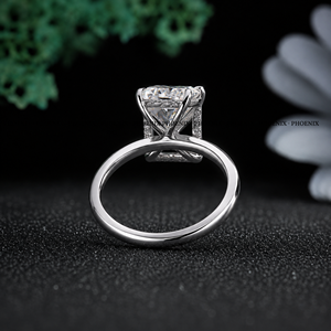 Anillo de Compromiso Solitario de Moissanita Corte Radiante, Plata de Ley 925, Estilo Diamante, Anillo de Promesa, Anillo de Boda para Mujer, Venta al por Mayor - Product Image 4