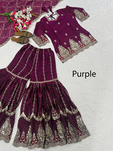 Salwar Kameez Azul Bordado con Lentejuelas y Adornos de Cuentas, Corte Ajustado para Mujer, Traje Tradicional de Seda para Bodas y Fiestas de Verano - Product Image 3