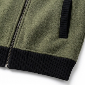 Wholesale <b>Men's</b> <b>Turtleneck</b> Fleece Knit Cardigan Jacket Full Zip Technical Fabric Winter Anti-Wrinkle Business Casual Outerwear - Product Image 3