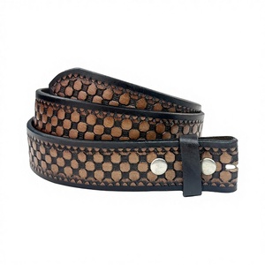 Customizable Premium Grade Western Leather <b>Belt</b> for Men Hand <b>Tooled</b> with Big Metal for Buckle Latest Designed Customizable - Product Image 1