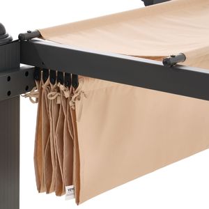 Pergola Moderna in Alluminio 3x3 Metri con Tettoia Parasole per Cortile e Uso Esterno - Product Image 6