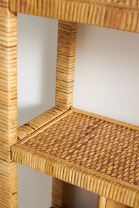 Étagère murale ovale en rotin naturel durable à 4 niveaux, présentoir fait main en osier, décoration bohème pour la maison, organisateur de rangement pour salon - Product Image 5