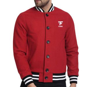 OEM Custom Men's Winter Jacket New Fashion <b>Wool</b> <b>Fabric</b> with Hood Light Pattern Decoration Letterman Style Made in Pakistan - Product Image 1