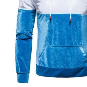เสื้อฮู้ดสีน้ำเงินแบบยูนิเซ็กซ์ ทรงปกติ มีกระเป๋า สวมใส่สบาย ระบายอากาศได้ดี ผลิตจากผ้าเฟรนช์เทอร์รี่ โพลีเอสเตอร์ สไตล์ฤดูใบไม้ผลิ - Product Image 5