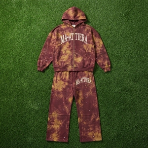 Men Tie Dye Hoodie Pants <b>Set</b> Zip Up Sweatshirt Wide Leg <b>Jogger</b> Pants <b>Matching</b> Two Piece Streetwear Tracksuit - Product Image 6