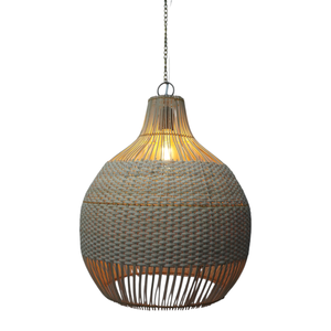 Lámpara Colgante de Techo Hecha a Mano con Mimbre de Ratán, Textura de Hierba Marina y Yute, para Decoración del Hogar - Product Image 2