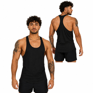Custom Mens Stringer Tank Top Gym Workout Bodybuilding Racerback Sleeveless Fitness Vest Athletic Training <b>Singlet</b> - Product Image 5