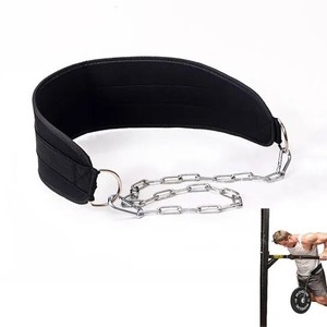High Quality Thick Neoprene Buckle Dip <b>Belt</b> With Chain Weight Lifting <b>Belt</b> for Fitness Body Building Gym Chain <b>Belt</b> - Product Image 5