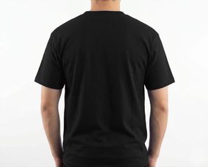 <b>Men's</b> <b>Black</b> Short Sleeve O-Neck T-Shirt Regular Fit Casual Solid Color Cotton Jersey Breathable Knitted Plain Dyed Blank Design - Product Image 5