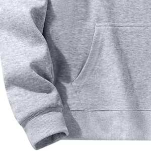 Sweat à capuche en molleton pour homme, coupe classique, respirant, gris uni, coton, décontracté, avec poche avant, pour l'hiver - Product Image 4