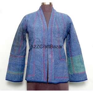 Chaqueta Acolchada Reversible Vintage Hecha a Mano para Mujer, 100% Algodón, con Estampado Floral, Transpirable y de Secado Rápido para Todas las Estaciones - Product Image 1