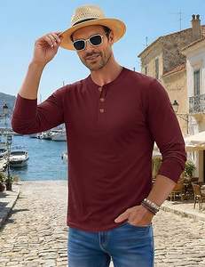 Men's Long <b>Sleeve</b> <b>Button</b> <b>Shirt</b> Casual Breathable Pullover Fall Soft <b>Shirt</b> Polo <b>Shirt</b> - Product Image 5