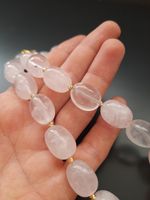 Collier en quartz rose brut, massif et imposant, en argent sterling, fait main, cadeau de fiançailles pour femme, épouse