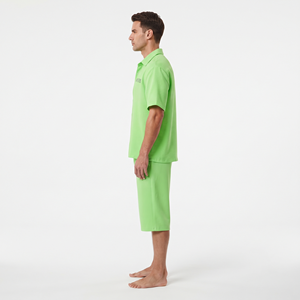 Conjunto de Camisa de Manga Corta con Botones y Pantalones Cortos Casuales para Hombre, Traje de Dos Piezas para Verano, Venta al Por Mayor Personalizada - Product Image 3