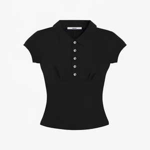 Camiseta Ajustada con Logotipo Personalizado para Mujer, Cuello Redondo Holgado, Ecológica, de Secado Rápido, Transpirable, de Manga Corta, Informal y a la Moda - Product Image 5