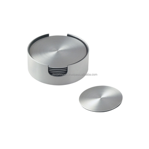 Custom Coaster Holder Aluminum Set Coasters Support Laser Logo Customization - Product Image 1