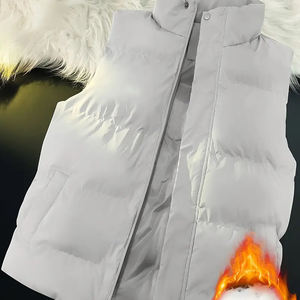 Gilet d'hiver en duvet d'excellente qualité, sans manches, thermique, en duvet tissé pour homme, avec capuche amovible, chaud, grande taille - Product Image 5