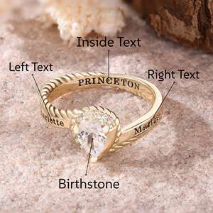 Bague d'École BOJ 072 Personnalisée sur Mesure pour Diplômé Universitaire, Bague de Fin d'Études Secondaires ou Universitaires pour Femme avec Pierre de Naissance en Argent 925 – Nouveauté Tendance - Product Image 4