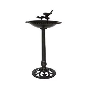 Meilleur Bain d'oiseaux élégant et respectueux des oiseaux pour jardin, en métal, bol en cuivre avec support en fer, couleur noire, fait main - Product Image 3