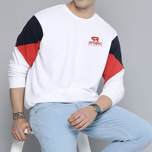 Sudadera casual de color liso minimalista para hombre, diseño en blanco para pedidos al por mayor, top tipo jersey para hombre - Product Image 4