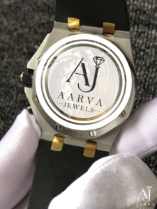 Montre-bracelet de luxe AARVA JEWELS en quartz et cristal de moissanite, 43 mm, chronographe analogique, bracelet en silicone, unisexe, tendance - Product Image 5