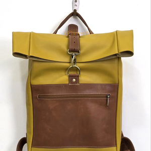 Large Capacity Leather <b>Roll</b> Top Rucksack Expandable Luggage Bag For International Trade Distribution LTBP-0264 - Product Image 1