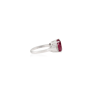 Nuevo y Espectacular Anillo Hecho a Mano de Plata de Ley S925 con Rubí Natural de Corte Redondo de 7.2ct y Diamantes para Mujer, Joyería para Fiestas - Product Image 5