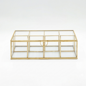 This versatile glass and brass organizer is designed for stylish <b>storage</b> of tea bags jewelry or <b>makeup</b> accessories - Product Image 5
