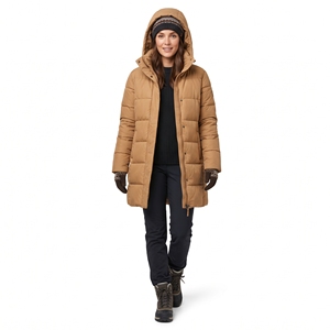 Abrigo Acolchado con Capucha para Mujer, Abrigo Largo Informal y Cálido para Invierno, OEM ODM, Venta al por Mayor de Fábrica, Logotipo Personalizado, MOQ Bajo - Product Image 1