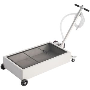 Vasca di raccolta olio mobile da 20 galloni con pompa elettrica, tubo da 2,2 m a basso profilo, maniglia pieghevole e design anti-perdita - Product Image 1