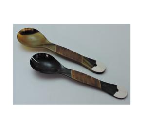 Meilleures ventes : Ensemble de 2 cuillères à salade en corne, fabriquées à la main à partir de corne de buffle naturelle, au prix d'usine. - Product Image 5