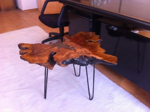 Handmade Live Edge Wood <b>Coffee</b> <b>Table</b> Rustic Irregular Shape Black Metal Legs Indoor Furniture Decor Natural burl wood finish - Product Image 6