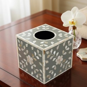 Boîte à mouchoirs décorative en nacre avec coquilles de Capiz, porte-mouchoirs décoratif pour salle de bain, fabriqué au Vietnam - Product Image 4